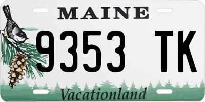 ME license plate 9353TK
