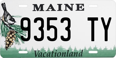 ME license plate 9353TY