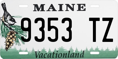 ME license plate 9353TZ