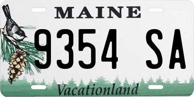 ME license plate 9354SA