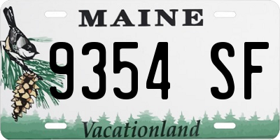 ME license plate 9354SF