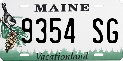 ME license plate 9354SG