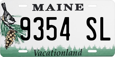 ME license plate 9354SL