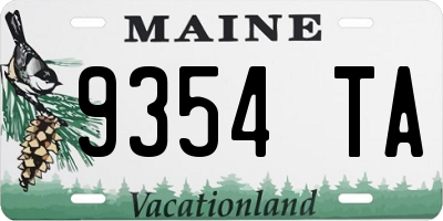 ME license plate 9354TA