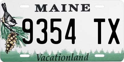 ME license plate 9354TX