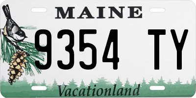 ME license plate 9354TY