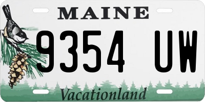 ME license plate 9354UW