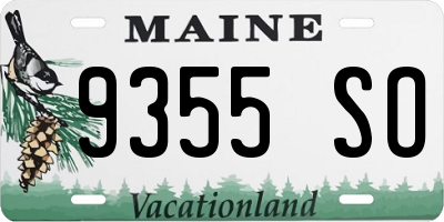ME license plate 9355SO