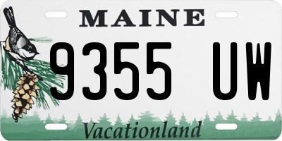 ME license plate 9355UW