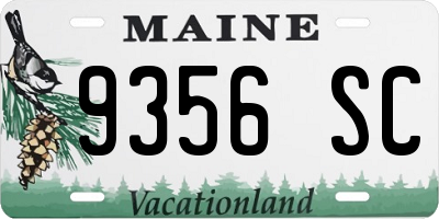 ME license plate 9356SC