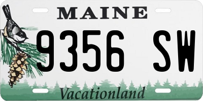 ME license plate 9356SW