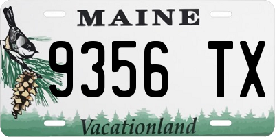 ME license plate 9356TX