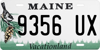 ME license plate 9356UX