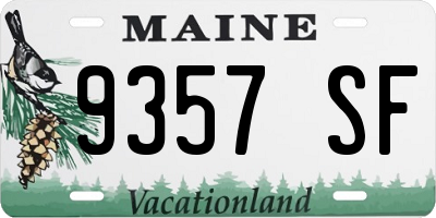ME license plate 9357SF