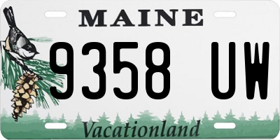 ME license plate 9358UW