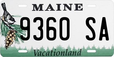 ME license plate 9360SA