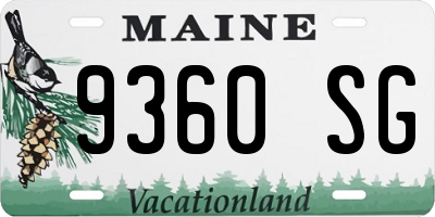 ME license plate 9360SG