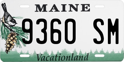 ME license plate 9360SM