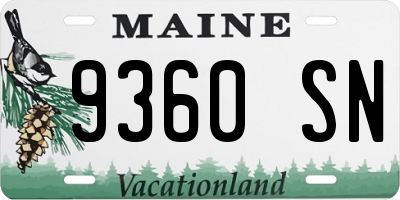 ME license plate 9360SN