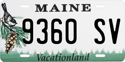 ME license plate 9360SV