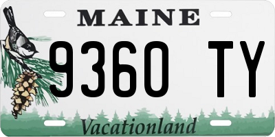 ME license plate 9360TY