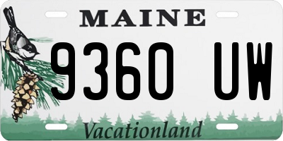 ME license plate 9360UW