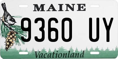 ME license plate 9360UY