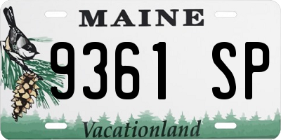 ME license plate 9361SP