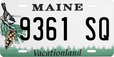 ME license plate 9361SQ