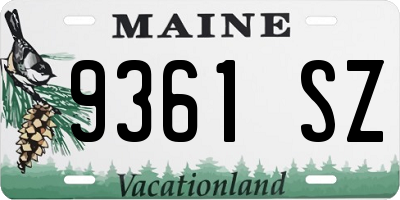 ME license plate 9361SZ