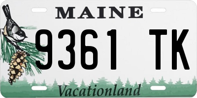 ME license plate 9361TK