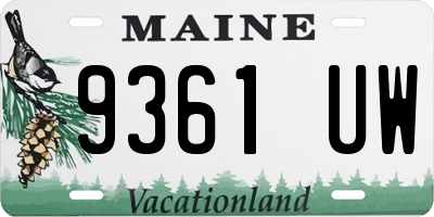 ME license plate 9361UW