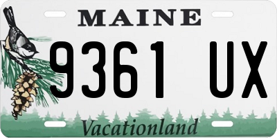 ME license plate 9361UX