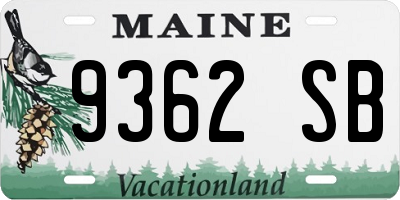 ME license plate 9362SB