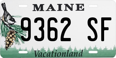 ME license plate 9362SF