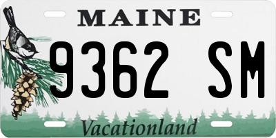 ME license plate 9362SM