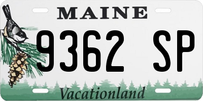 ME license plate 9362SP