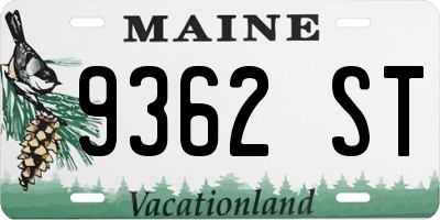 ME license plate 9362ST