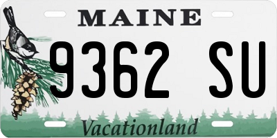 ME license plate 9362SU