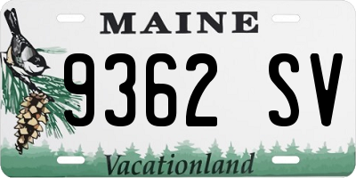 ME license plate 9362SV