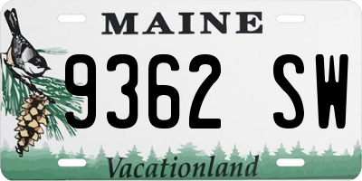 ME license plate 9362SW