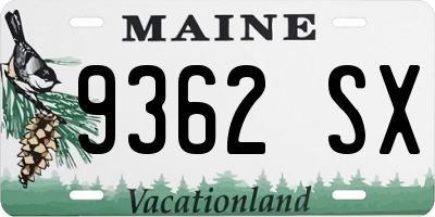 ME license plate 9362SX