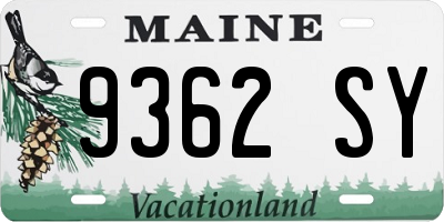 ME license plate 9362SY