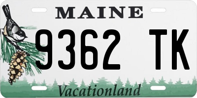ME license plate 9362TK