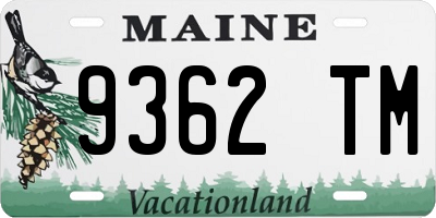 ME license plate 9362TM