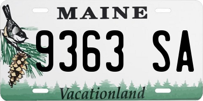 ME license plate 9363SA