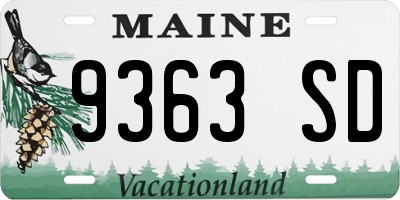 ME license plate 9363SD