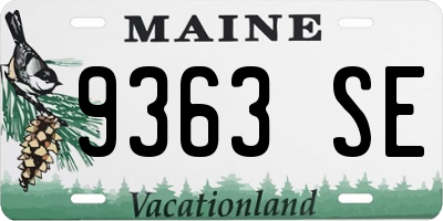 ME license plate 9363SE