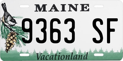 ME license plate 9363SF
