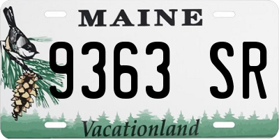 ME license plate 9363SR